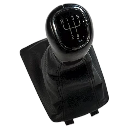 Hlavice řadící páky s manžetou, Fabia III, 5-stupňový manuál, kožená, HL08